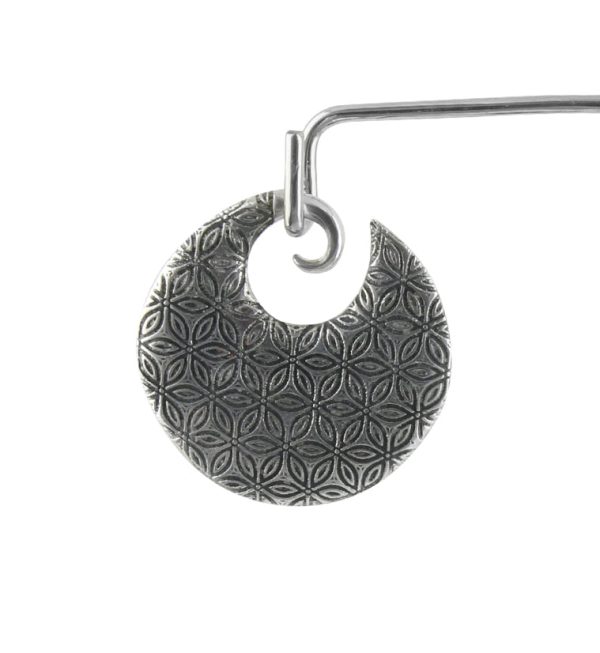 Flower of Life Disc White Brass Ear Weights Cheap - Image 2