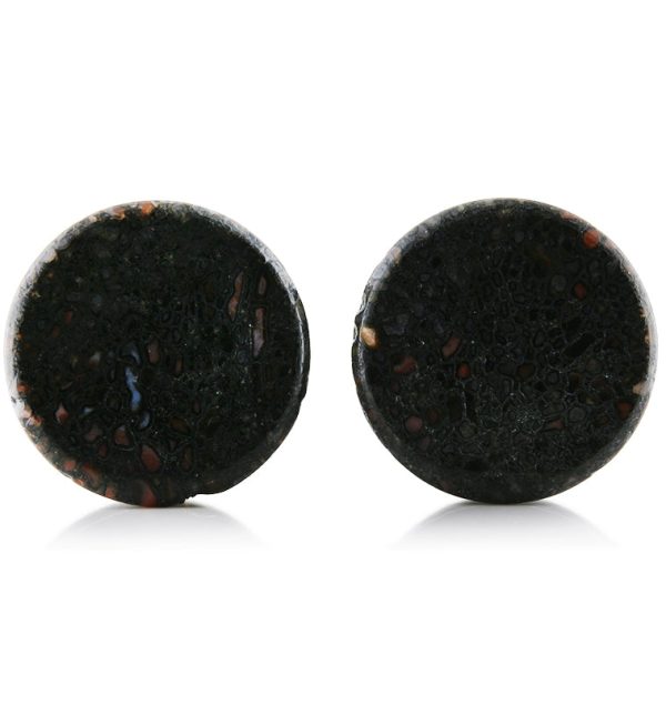 Fossilized Dinosaur Bone Plugs 1 Inch (25mm) (Imperfect) Version 4 Online Hot Sale