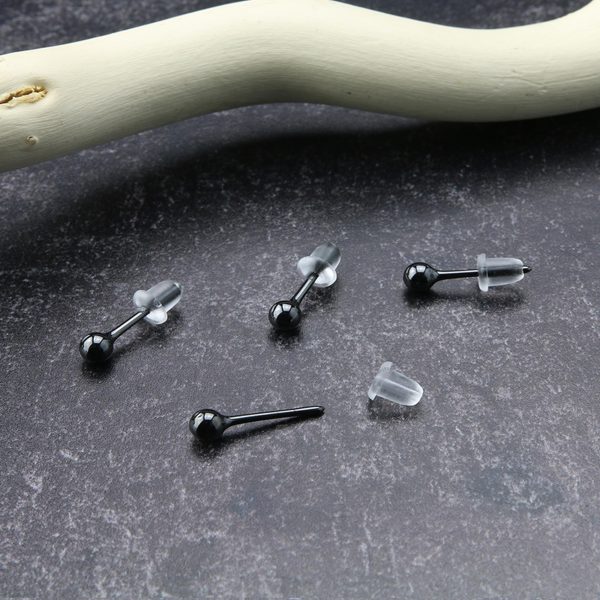 Black Ceramic Orb Earrings Online now - Image 2