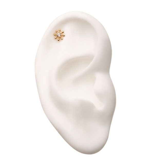 14kt Gold Particle Gem Threadless Top Cheap - Image 3