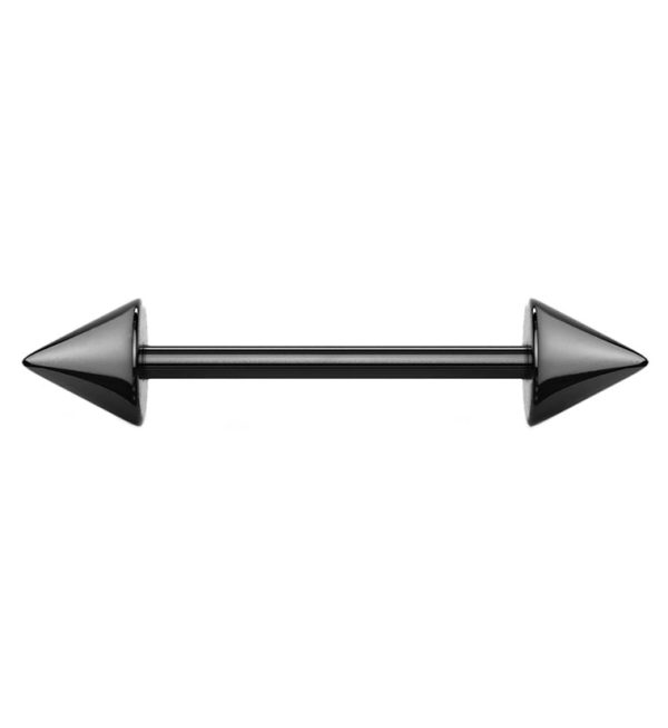 Black PVD Spike Stainless Steel Barbell Hot on Sale