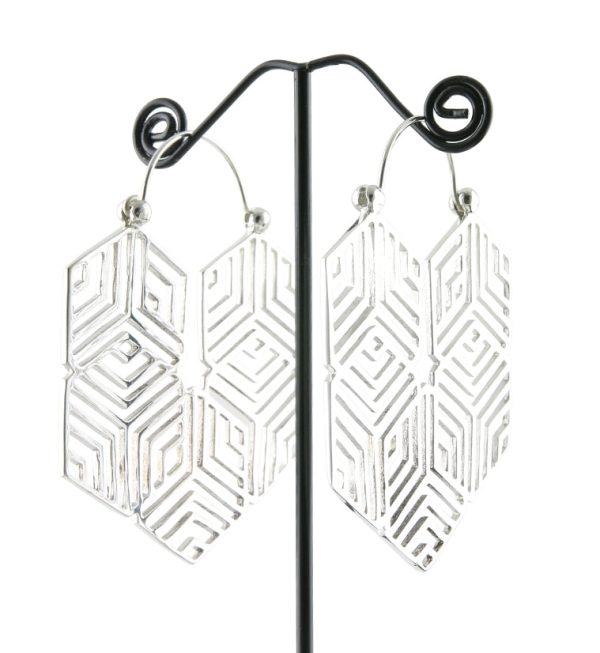 18G Jibe Silver Brass Earrings - Hangers Cheap - Image 2