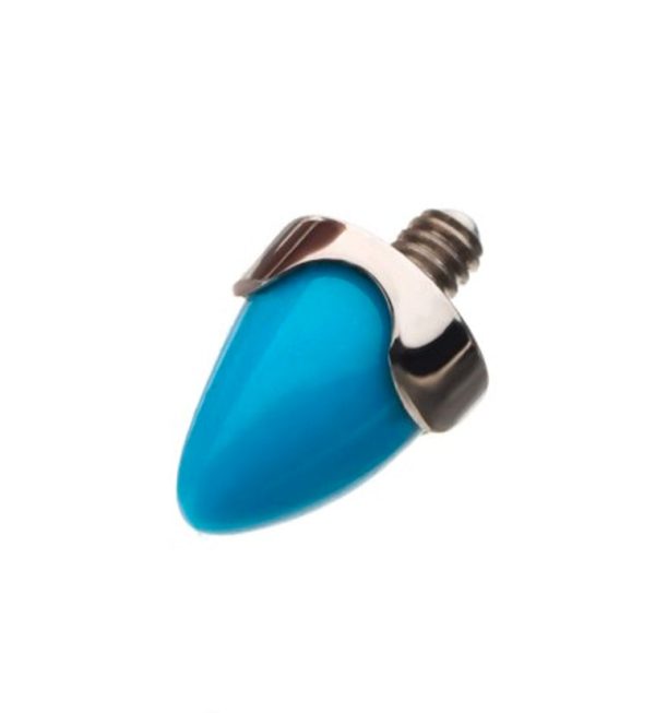 Turquoise Howlite Stone Spike Titanium Threaded End For Cheap