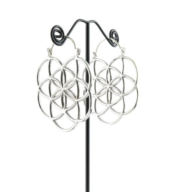 Geometrical Silver Plug Hoops Online Hot Sale - Image 2