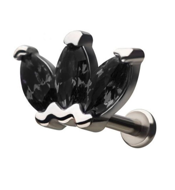 18G Black Lotus CZ Gem Labret Online Hot Sale