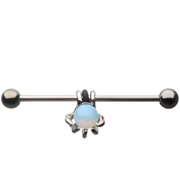 14G Opalite Claw Industrial Barbell For Cheap