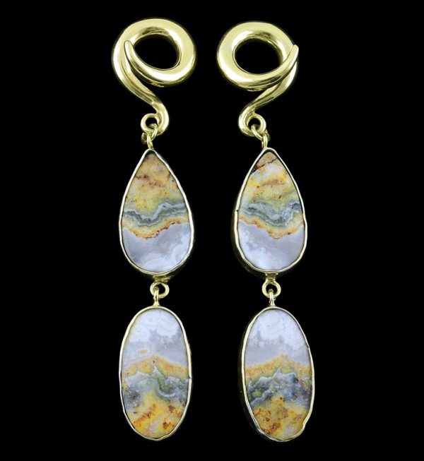 Double Bumblebee Jasper Stone Ear Weights Version 2 Fashion