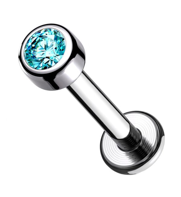 16G Aqua CZ Titanium Labret Online