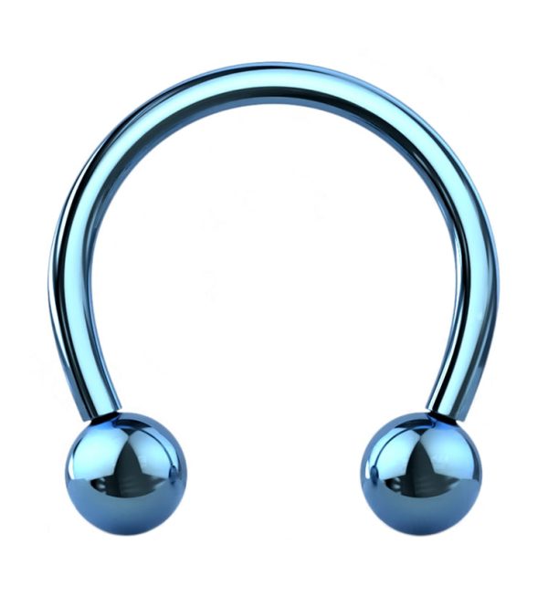 Blue PVD Titanium Circular Barbell Discount