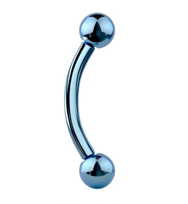 Blue PVD Titanium Curved Barbell Hot on Sale