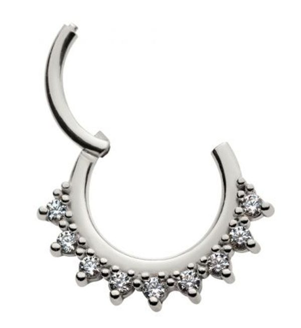 Novenary CZ Hinged Segment Ring Sale
