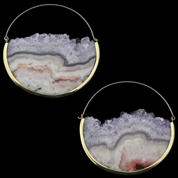Glacier Amethyst Titanium Earrings Fashion