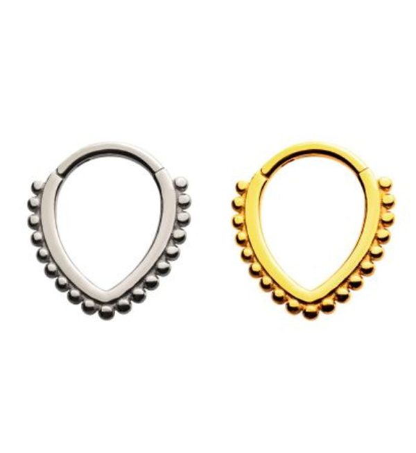 Gold PVD Beaded Teardrop Hinged Segment Ring Cheap - Image 2