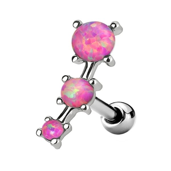 Triple Pink Opalite Ball Cartilage Barbell For Sale