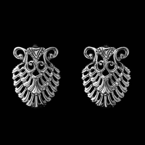 Sinuous White Brass Ear Weights For Sale