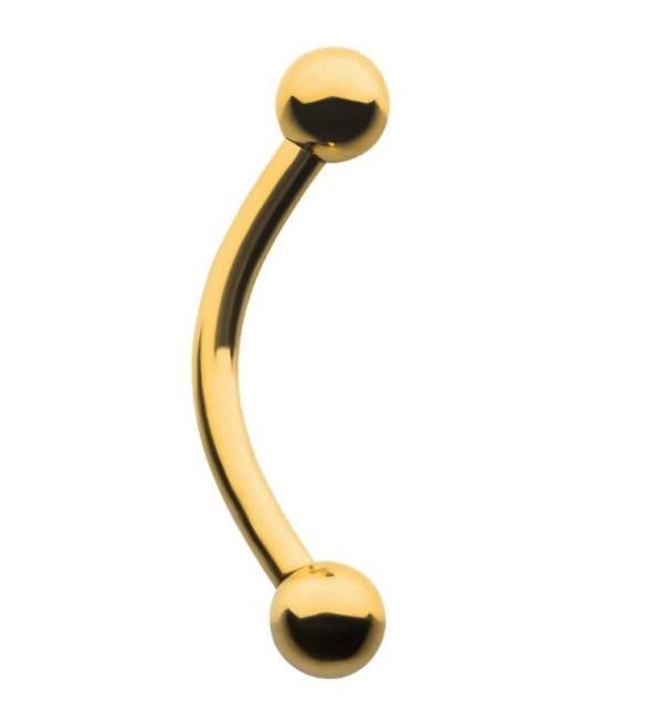 24kt Gold PVD Titanium Curved Barbell Supply