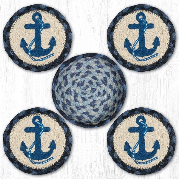 CNB-443 Navy Anchor Coaster Set Discount