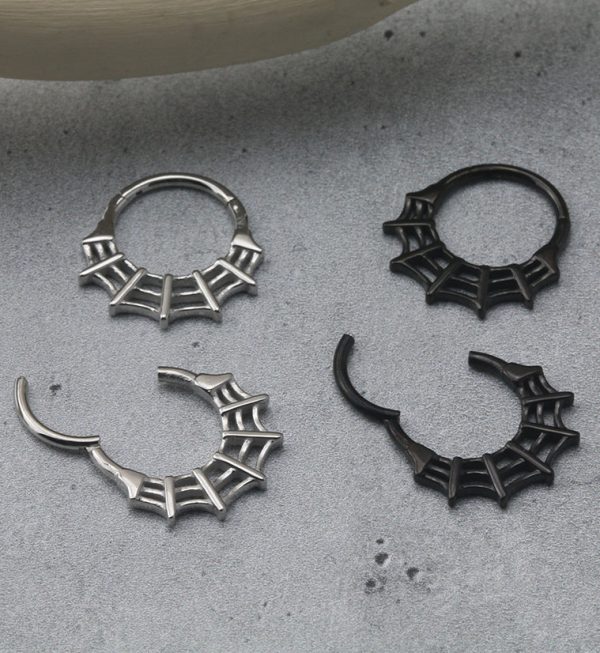 Black Spiderweb Hinged Segment Ring on Sale - Image 3