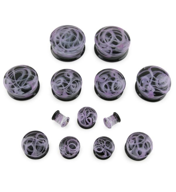 Purple Haze Swirl Glass Plugs Hot on Sale - Image 2