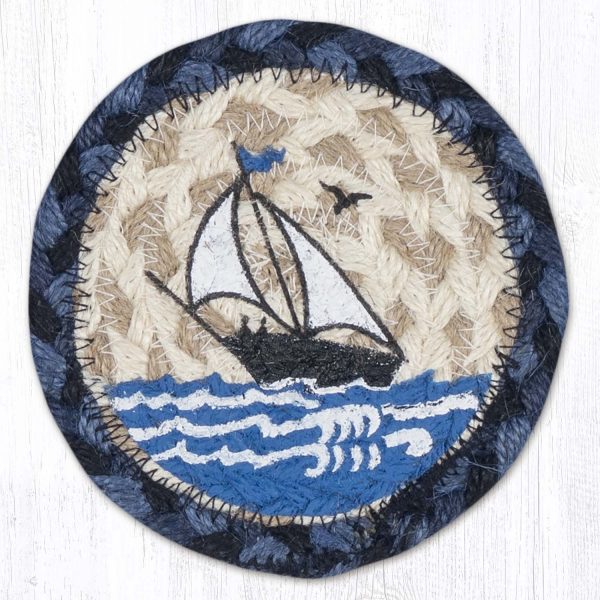 IC-443 Nautical White Sailboat Coaster For Sale