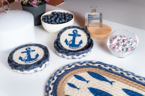 CNB-443 Navy Anchor Coaster Set Discount - Image 2