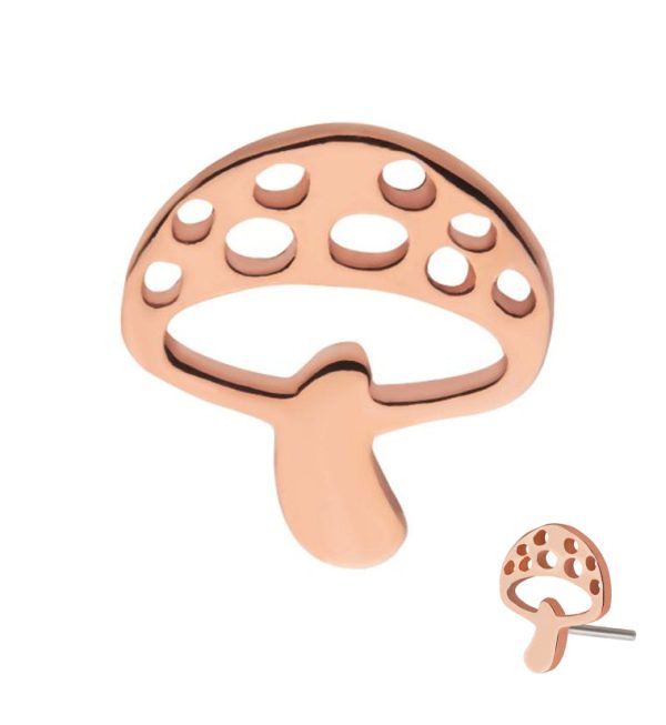 14kt Rose Gold Shroom Threadless Top Fashion