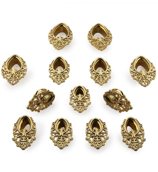 Golden Teardrop Filigree Tunnels For Cheap