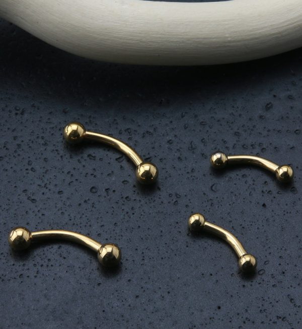 24kt Gold PVD Titanium Curved Barbell Supply - Image 2