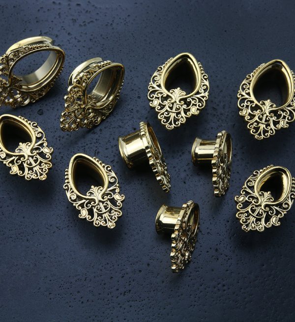 Golden Teardrop Filigree Tunnels For Cheap - Image 2