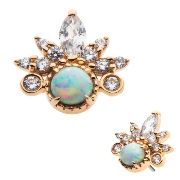 14kt Gold Empress Opalite Threadless Top Online Sale