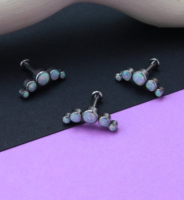 White Opalite Quinary Titanium Cartilage Labret Cheap - Image 2