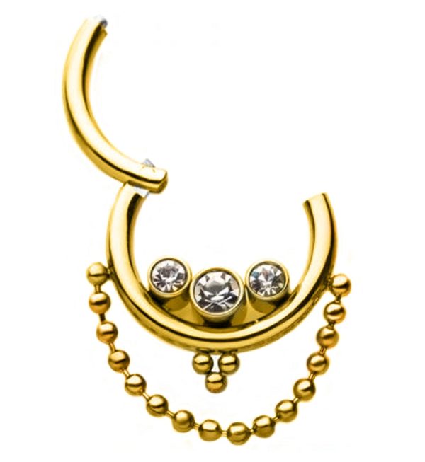 Gold PVD Sway Hinged Segment Ring For Sale