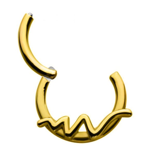 Gold PVD Love Hinged Segment Ring Online Sale