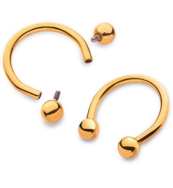 24kt Gold PVD Titanium Circular Barbell Online now - Image 2