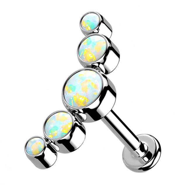 White Opalite Quinary Titanium Cartilage Labret Cheap