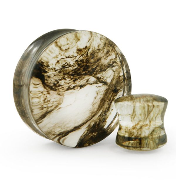 Black Hazy Glass Plugs Online Sale