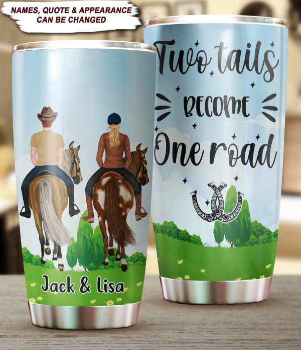 Couple Riding Horse Personalized Tumbler, Personalized Gift for Horse Lovers - TB072PS02 For Cheap - Image 2