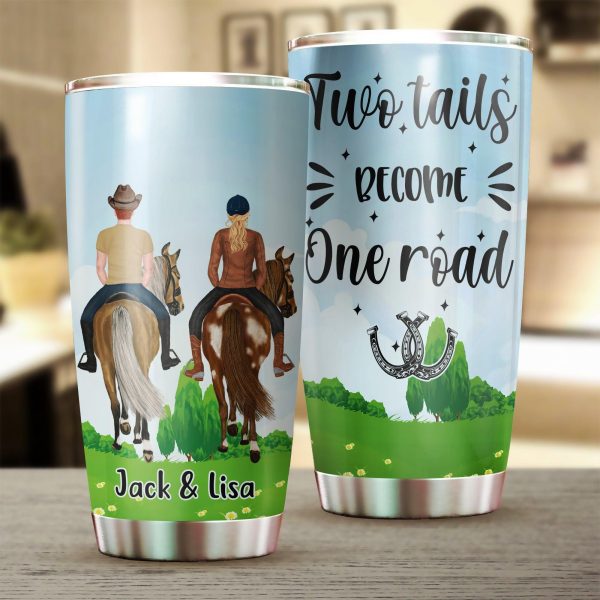 Couple Riding Horse Personalized Tumbler, Personalized Gift for Horse Lovers - TB072PS02 For Cheap