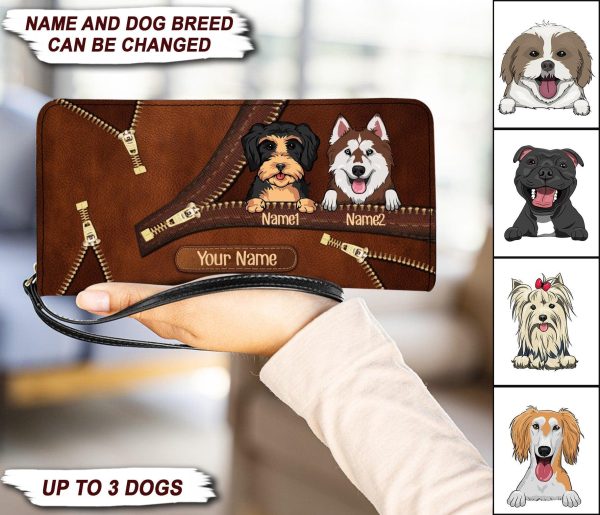 Dog Personalized Clutch Purse, Personalized Gift for Dog Lovers, Dog Dad, Dog Mom - PU002PS05 Online